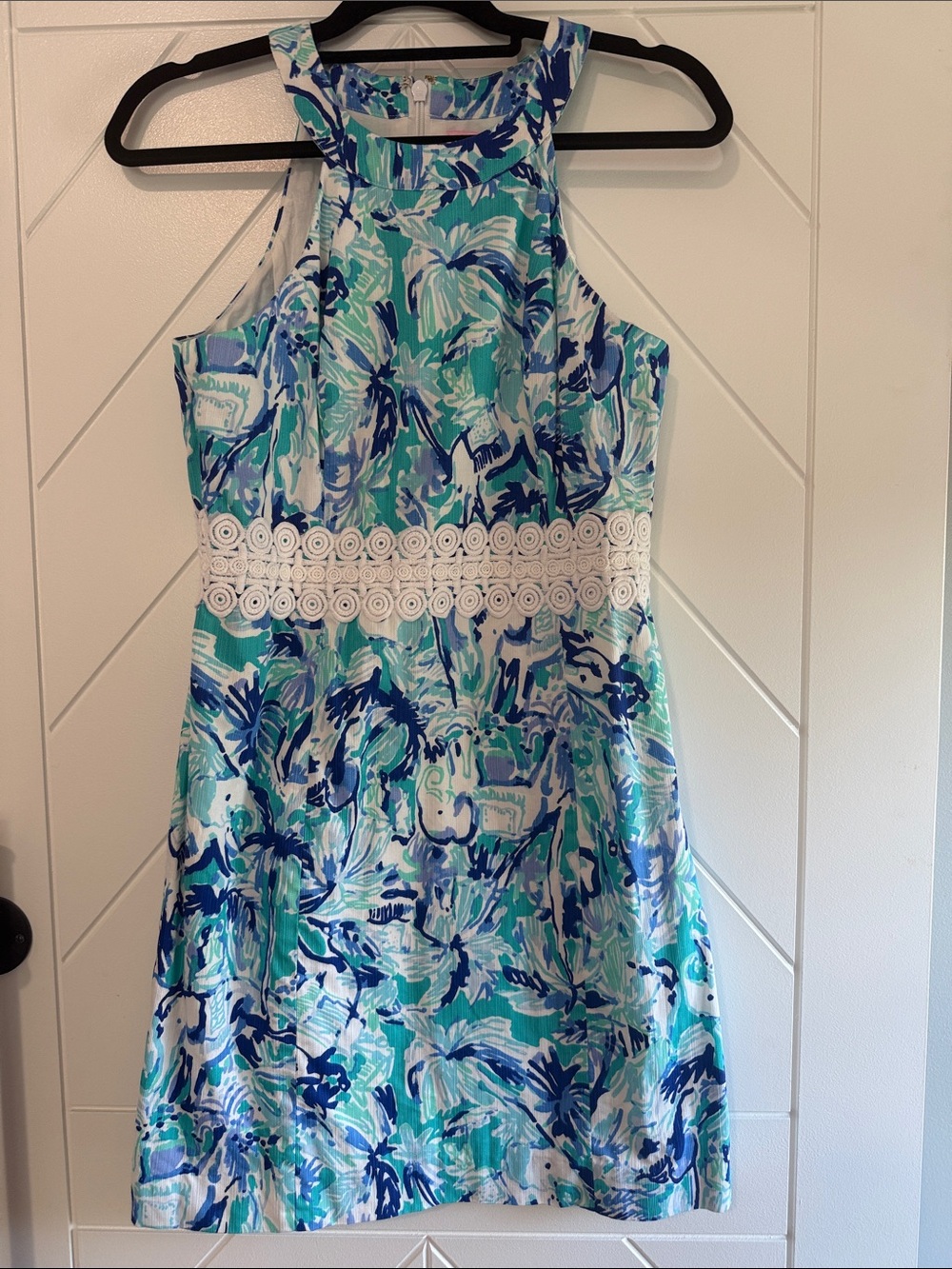 Lilly Pulitzer Cocoa Halter Shift Dress Alligator Alley Size 6